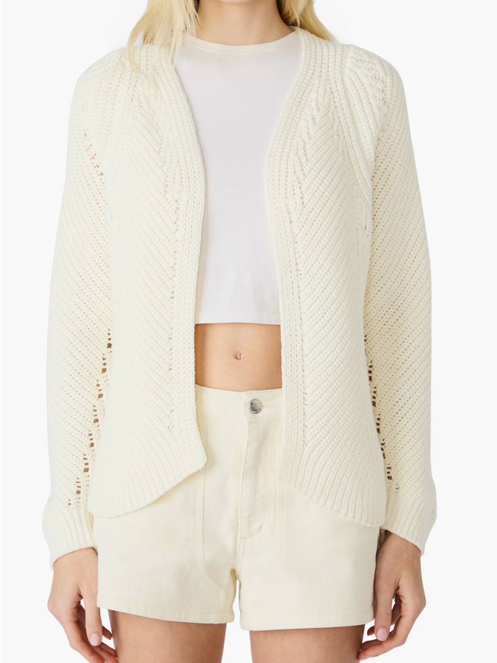 Steve Madden Opal Sweater Cardigan - Natural Medium